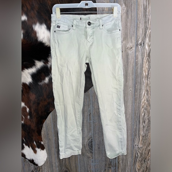 Dear John size 4 light gray/green wash ankle length crop skinny pants - Picture 1 of 6